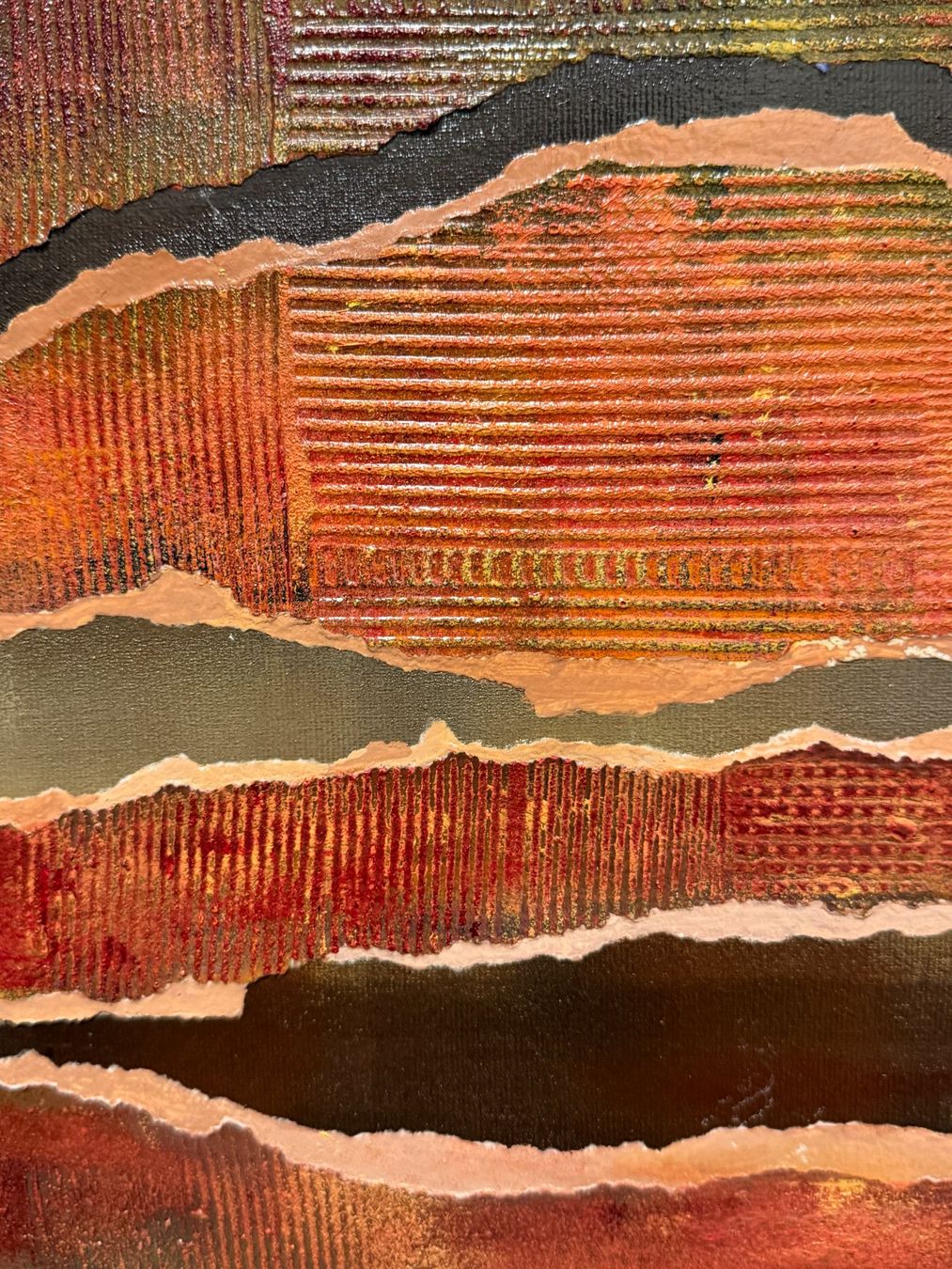 Tableaux: Tableau abstrait texturé, technique mixte, Signé MA 2010 – D'occasion à Morges par Auct 2