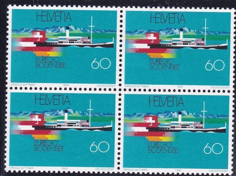 Tutti i francobolli: Postfrisch 4er Block Bodensee 1993 – Nuovo (secondo la descrizione) da Schliern b. Köniz venduto da joni20