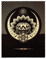 Obey Shepard FAIREY Lotus Crescent (Black & Gold), 2013