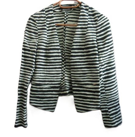 ca Gr 34 36 CINQUE Bolero offene Jacke schwarz weiss s.Masse