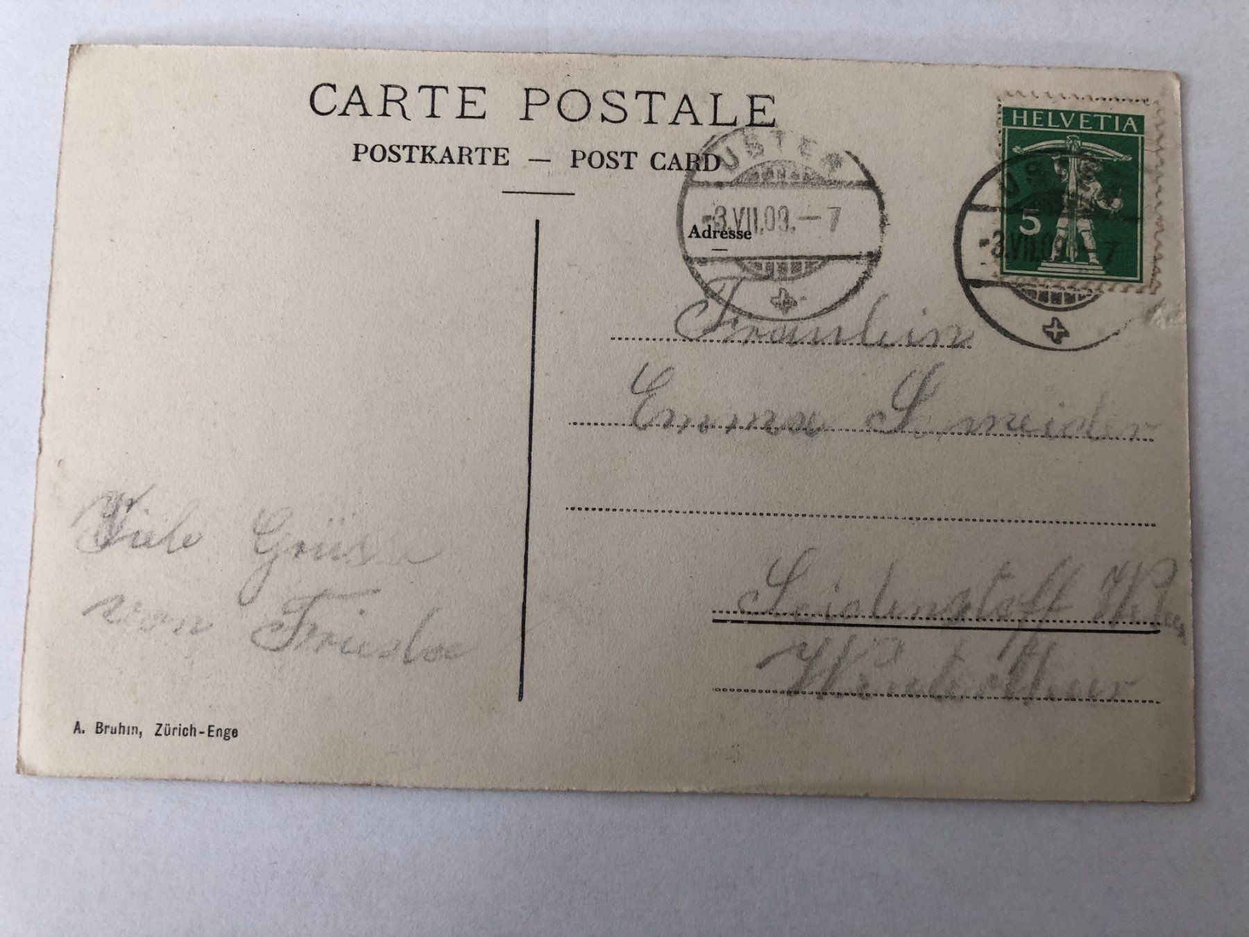 Cartoline postali: Uster - Hotel Sternen 1909 – Usato da Pfäffikon ZH venduto da Waltoversand 1