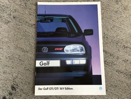 VW Golf GTI/GTI 16 V Edition Verkaufsprospekt 8 Seiten 8.95