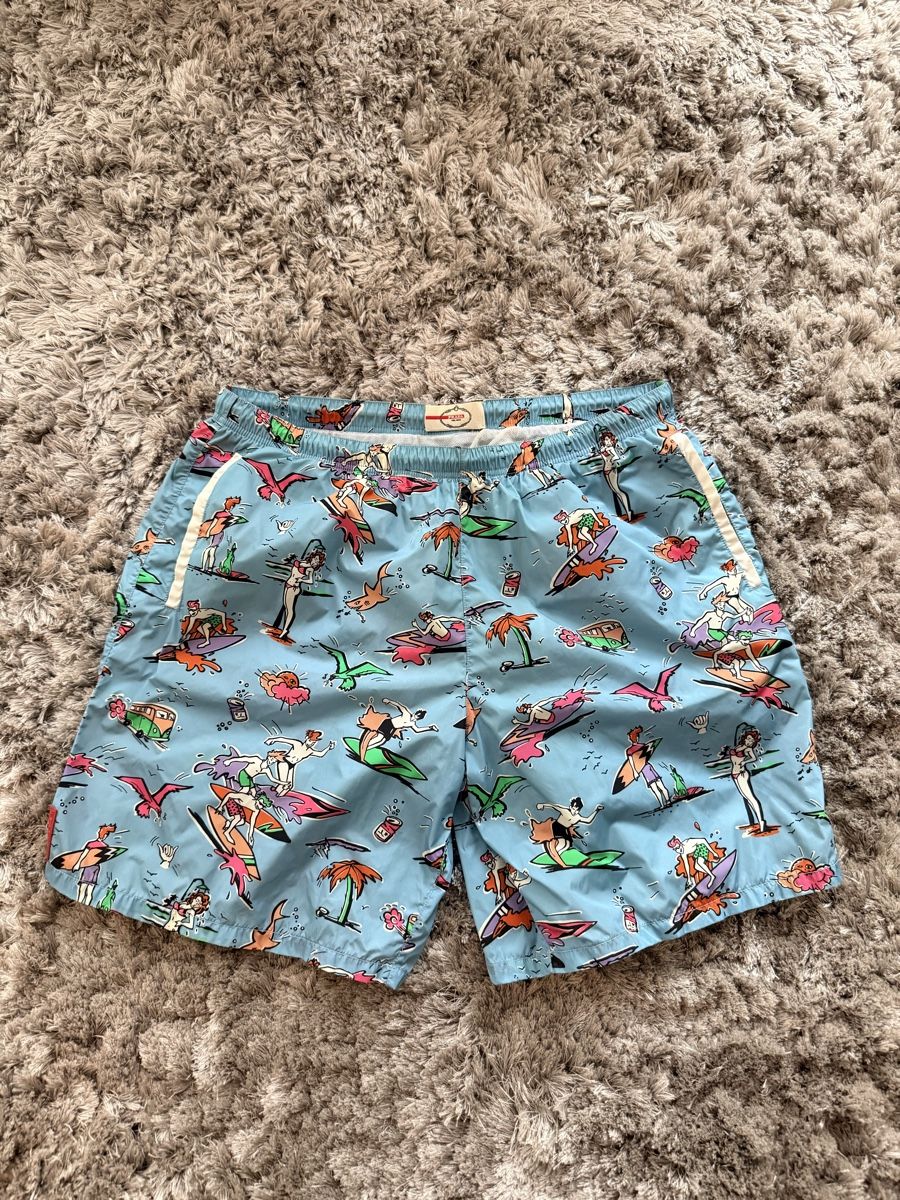 Prada Caleçons de bain: Prada Badehose Muster Surfer M hellblau  – D'occasion à Zürich par MyWardrobe