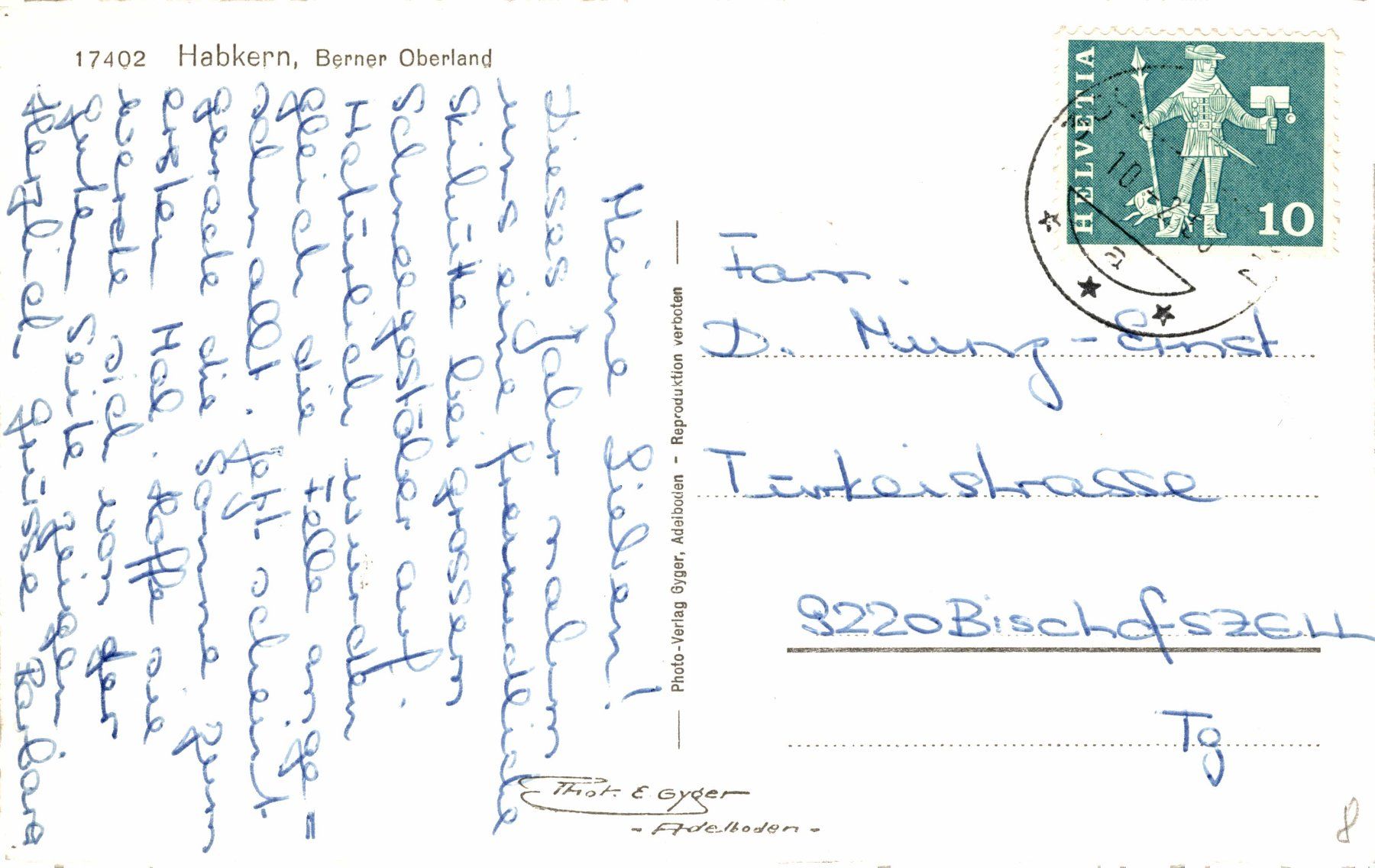 Cartoline postali: Habkern, Berner Oberland – Usato da Bronschhofen venduto da Astore 1