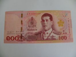 Originale 100 Baht 2025, Banknote aus Thailand, Neu Zustand