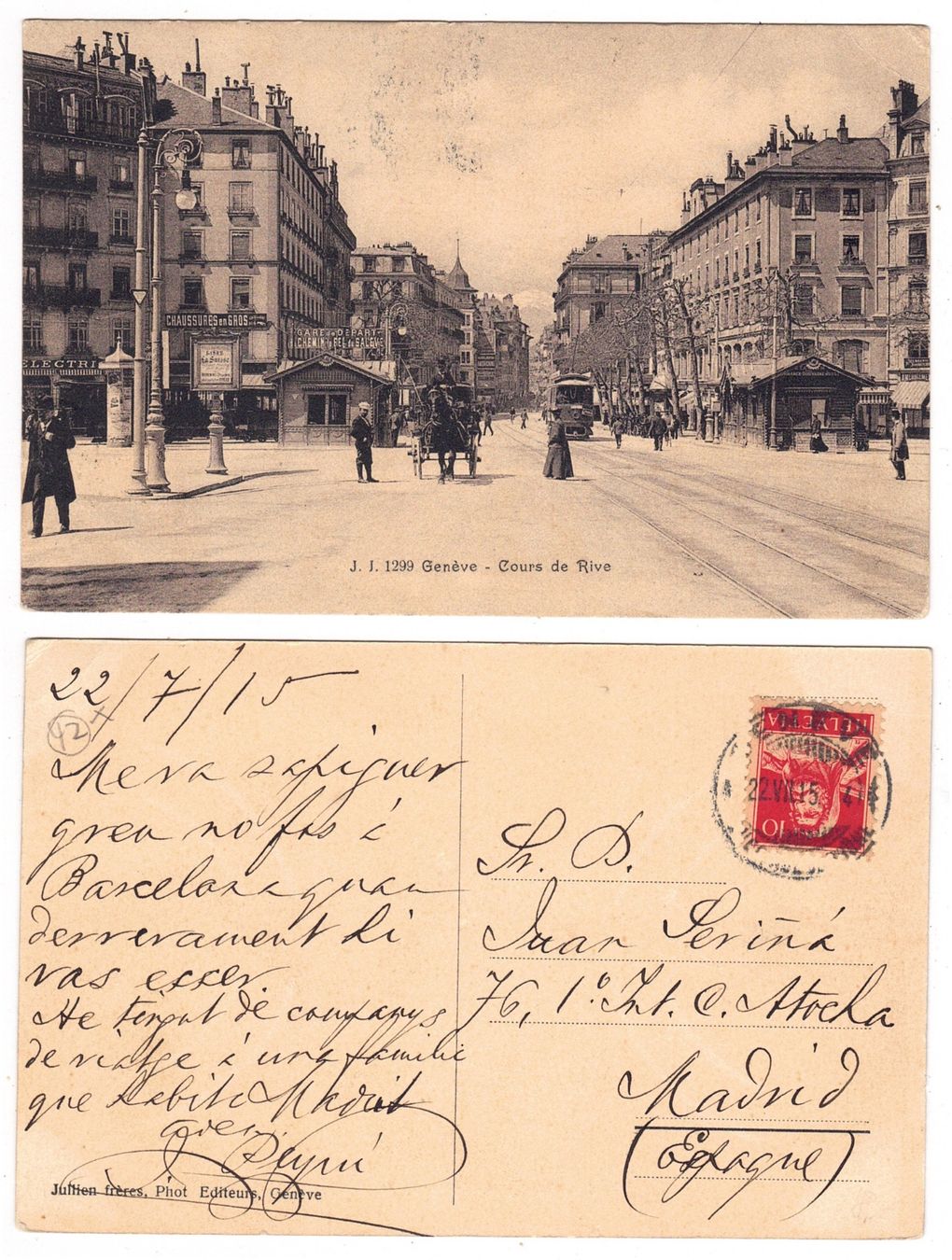 Cartes postales: Genève, Cours de Rive – D'occasion à La Tour-de-Peilz par amjust