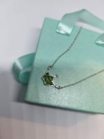 Feine Diopside Krone Kette Siber 925 gestämpelt