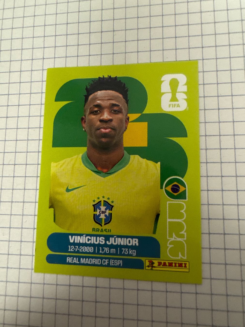 Panini Carte collezionabili: Panini Sticker WM 2026, BRA 14 Vinicius Junior – Nuovo (secondo la descrizione) da Winterthur venduto da mathis-spielsteine