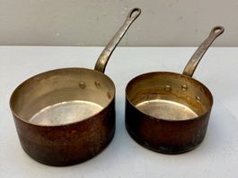 2x ANTIKE KUPFERPFANNEN AB 1.- !!!