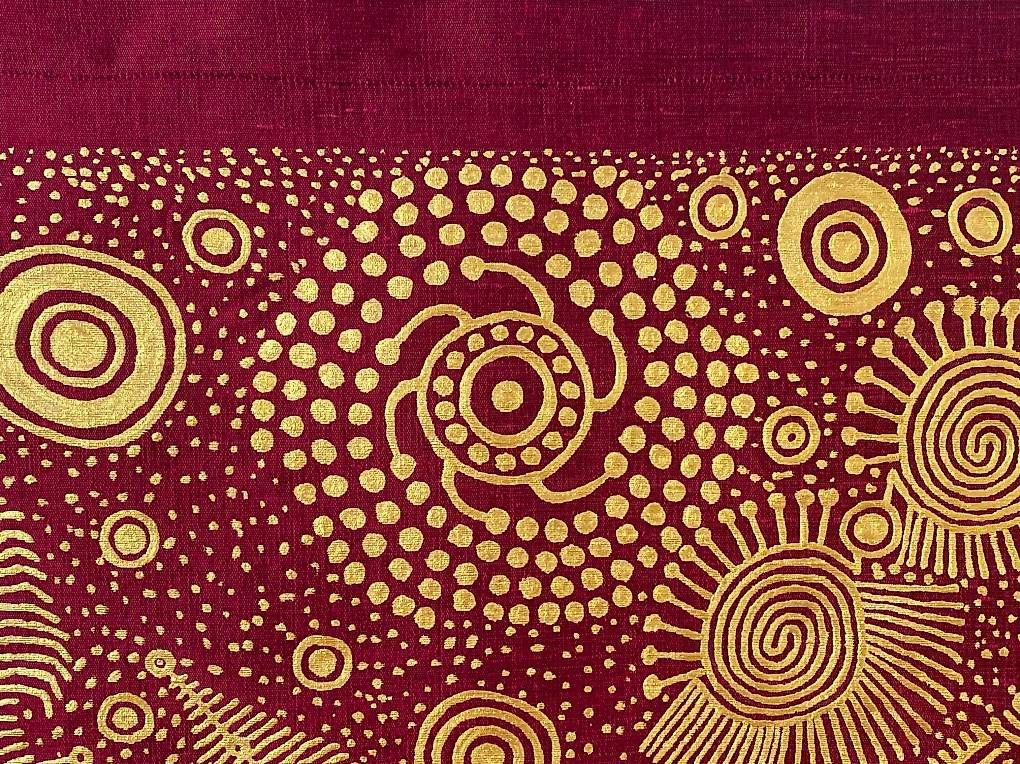 Dipinti: Handbemalte Seidenkunst Gold auf Rot – Usato da Biel/Bienne venduto da gneist2012 4