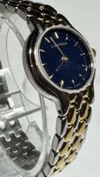 Certina Damenuhr, Stahl/Gold, blaues Zifferblatt
