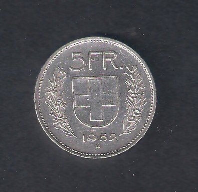 CH 5 Fr. 1952 SILBER Gebraucht SEHR SCHöN (Gebraucht) in Bellinzona für ...