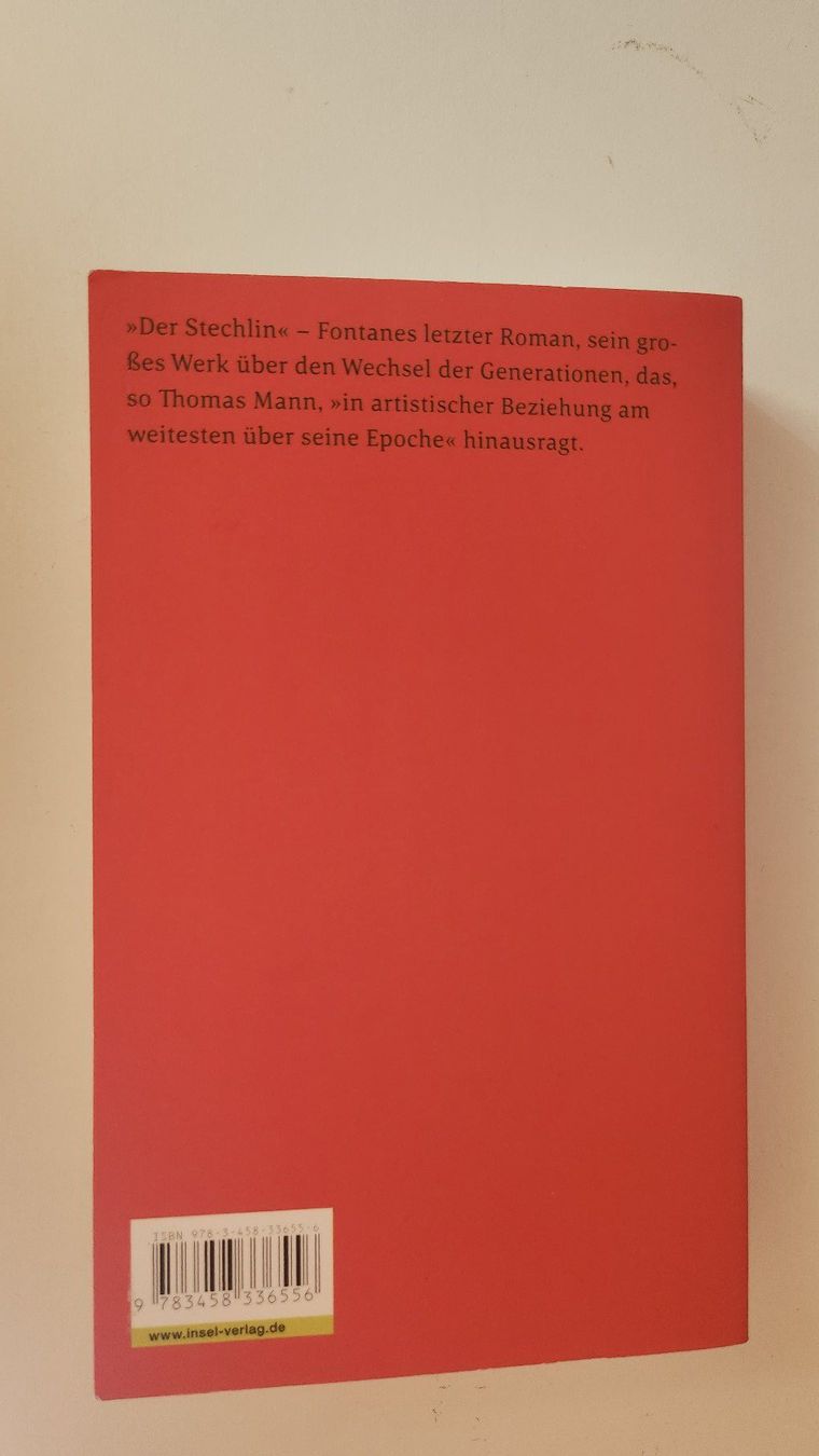 Libri: Theodor Fontane - Der Stechlin, Insel Verlag – Usato da Dietikon venduto da Buchantiqdietikon 1