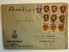 Zonen-Brief Überlingen (Franz. Zone) nach Zürich (1946/47)