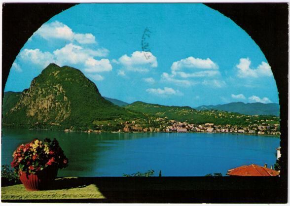Ansichtskarten: Lugano mit San Salvatore – Gebraucht aus Binningen von Mountainrider