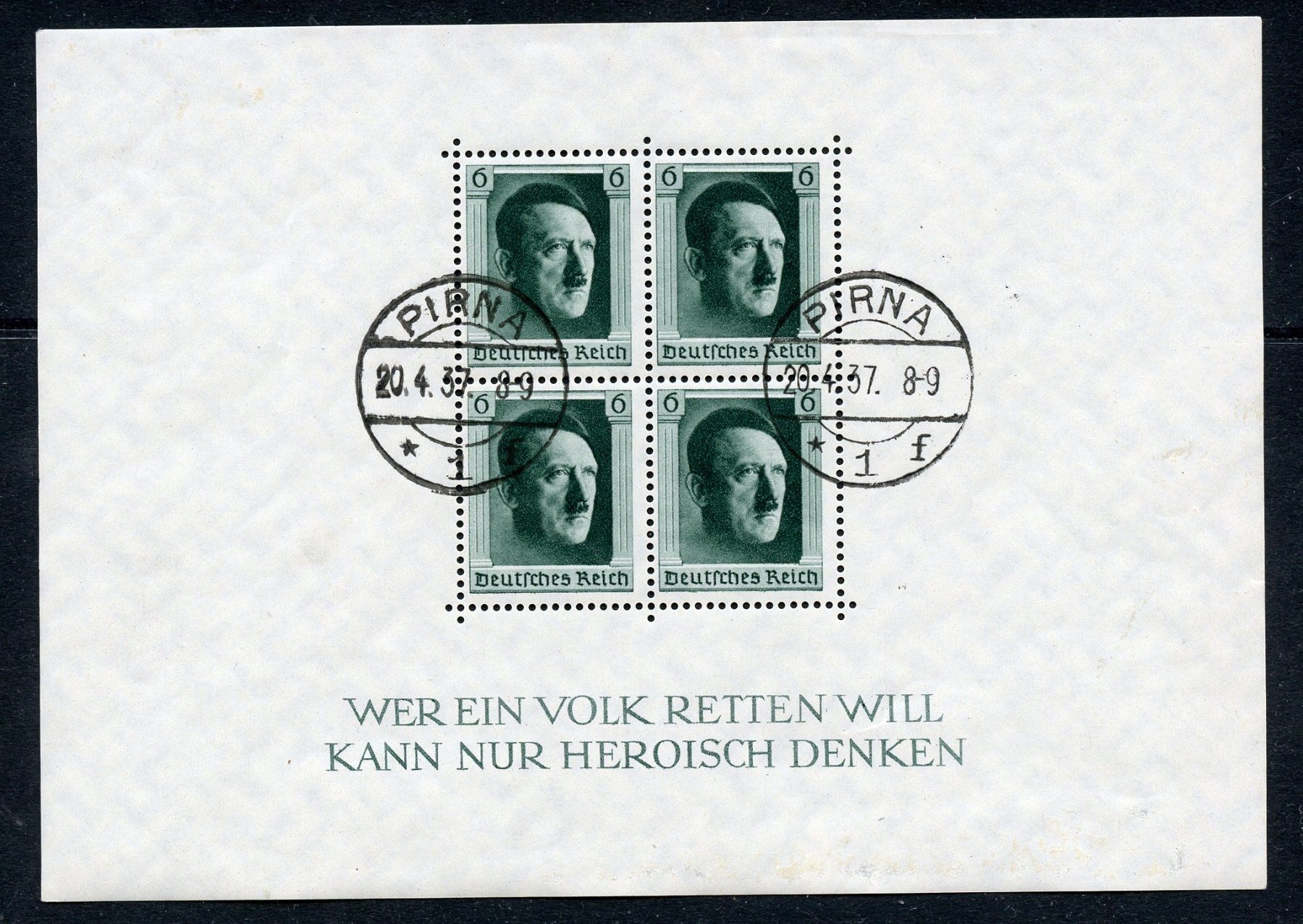 Tutti i francobolli: Block 1937 Deutsches Reich – Usato da Steffisburg venduto da Charlamov
