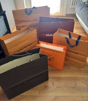 Luxury paper bag set: Louis Vuitton, Hermès, Ferragamo