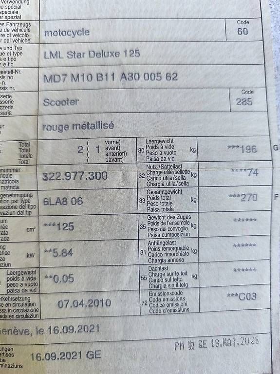 Lml Scooter: LML 125 Star Deluxe 4 temps – Usato da genève venduto da centiero 4