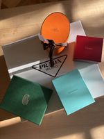 Lot de boîtes luxe Prada Hermès Cartier Tiffany bon état
