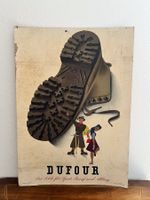 Vintage Dufour Schuhe Poster / Plakat für Wanderfans! RAR