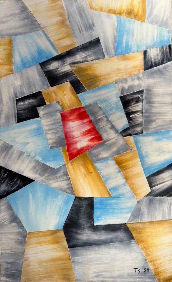 Dipinti: Rotes Quadrat (Öl auf Leinwand) Nr. 58 – Usato da Unterlunkhofen venduto da Chrono69