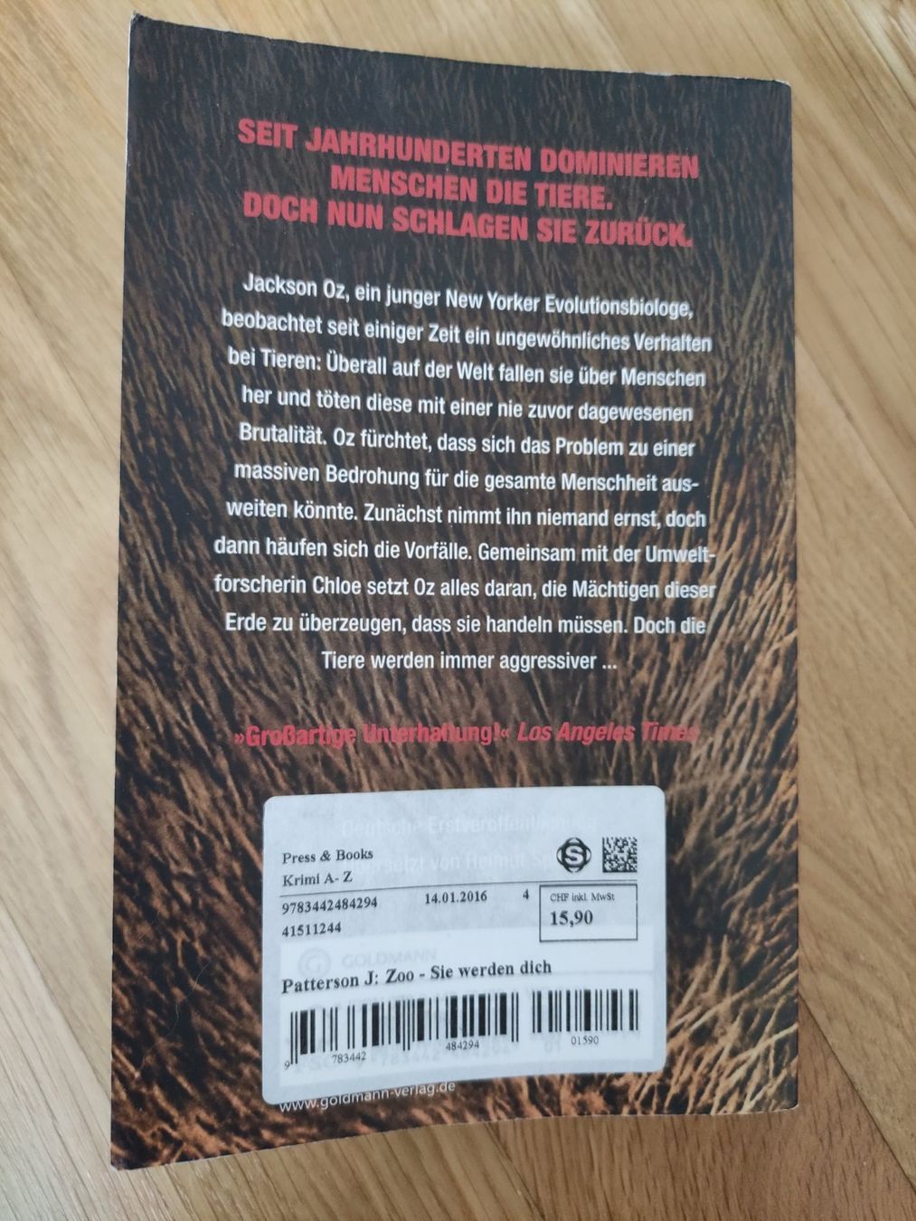 Libri: Zoo - Sie werden dich finden – Usato da Siebnen venduto da Valora23 1