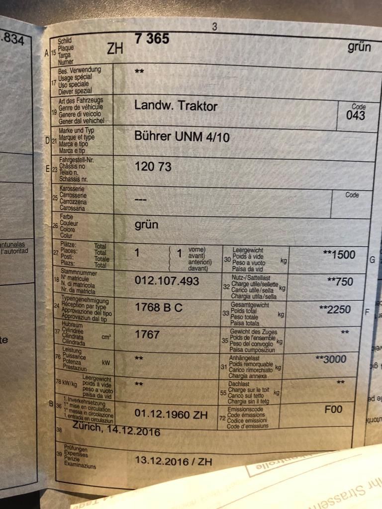 Bührer Trattori: TRAKTOR BÜHRER UNM 4/10 SPEZIAL – Usato da Bubikon venduto da Luc666ifer 3