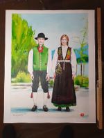 Original Gemälde Schweizer Tracht Zhynskyi Yan