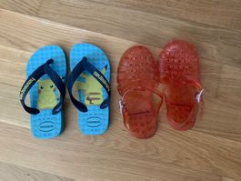 2 paar Sommer Kinder Schuhe  Havaianas & badeschuhe Gr.27