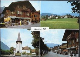 4-Bild-AK AESCHI BE Kiosk Bazar