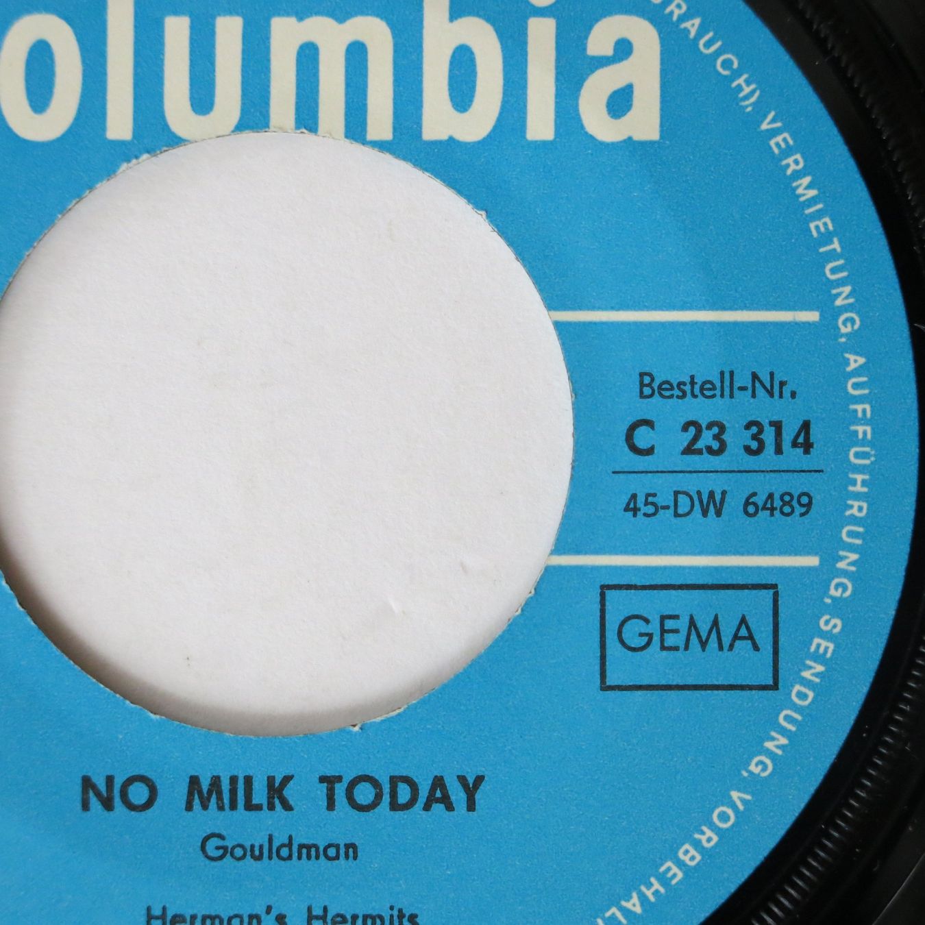 Dischi in vinile: Vinyl-Single 7" Herman` Hermits No Milk Today – Usato da Bözen venduto da Keramik22 4