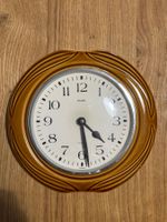 Vintage MCM Keramik Wanduhr Ricora Quarz braun