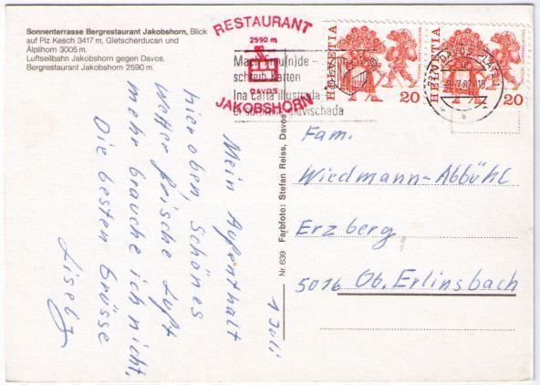 Cartoline postali: Davos - 3 Bild AK Jakobshorn – Usato da Binningen venduto da Mountainrider 1