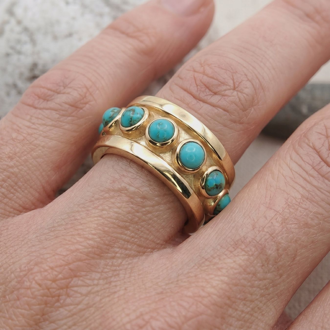 Olga Ribler Anelli: Türkise Statement Silber Ring 925 Grösse 58 – Nuovo (secondo la descrizione) da Luzern venduto da Schmuckoutlet 1