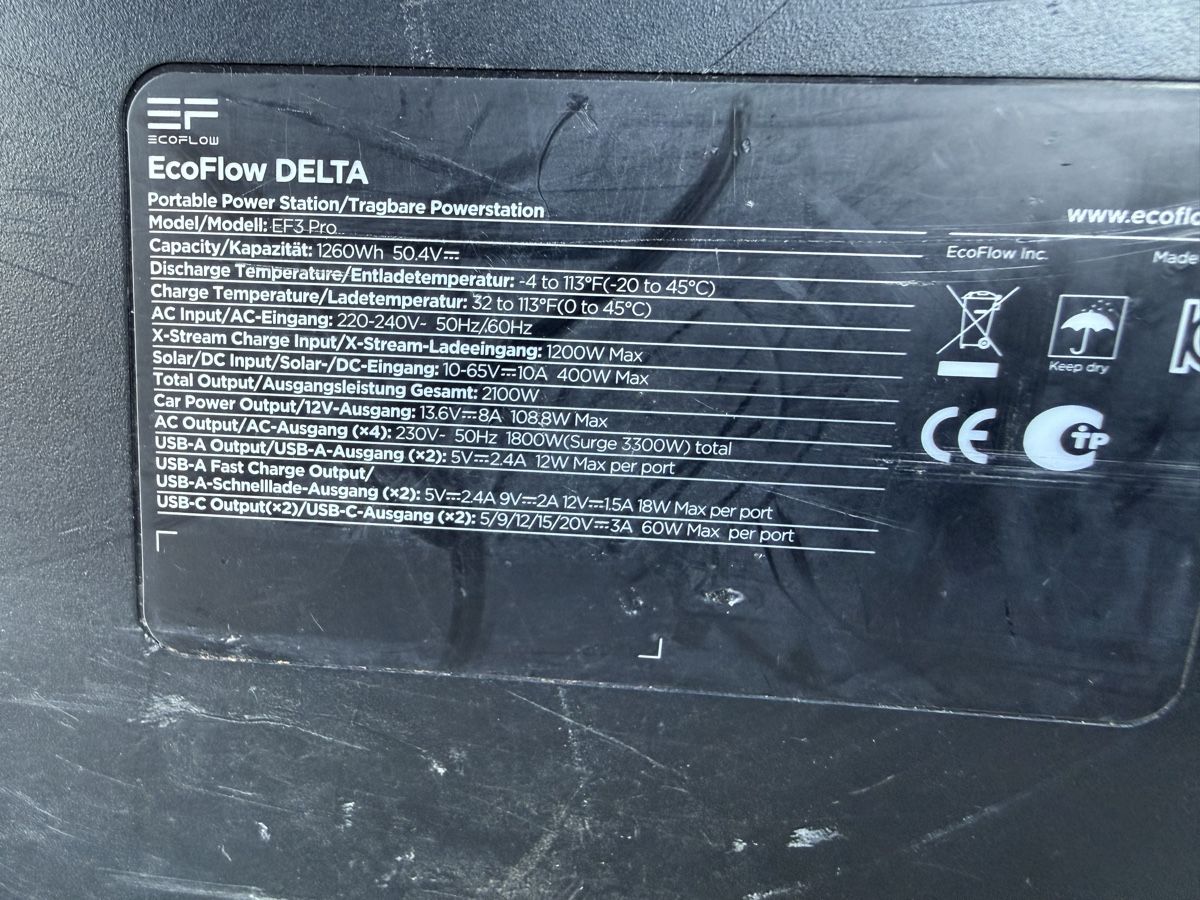 Ecoflow Dispositivi a energia solare: EcoFlow DELTA Tragbare Powerstation EF3 Pro 1260Wh 50.4V – Usato da Wohlen AG venduto da juerg.w 1