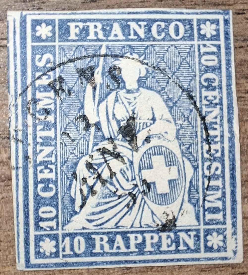 Tutti i francobolli: Strubel 23C Lucens mit Befund Kat. 60.- – Usato da Balgach venduto da SIMEON27