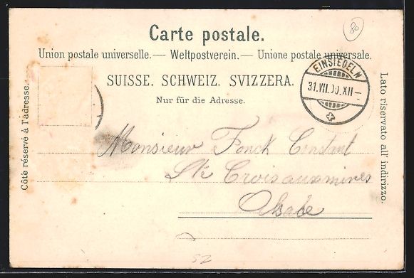 Cartes postales: Litho Einsiedeln, Teilansicht, Kloster – D'occasion à Berlin par bartko-reher 1