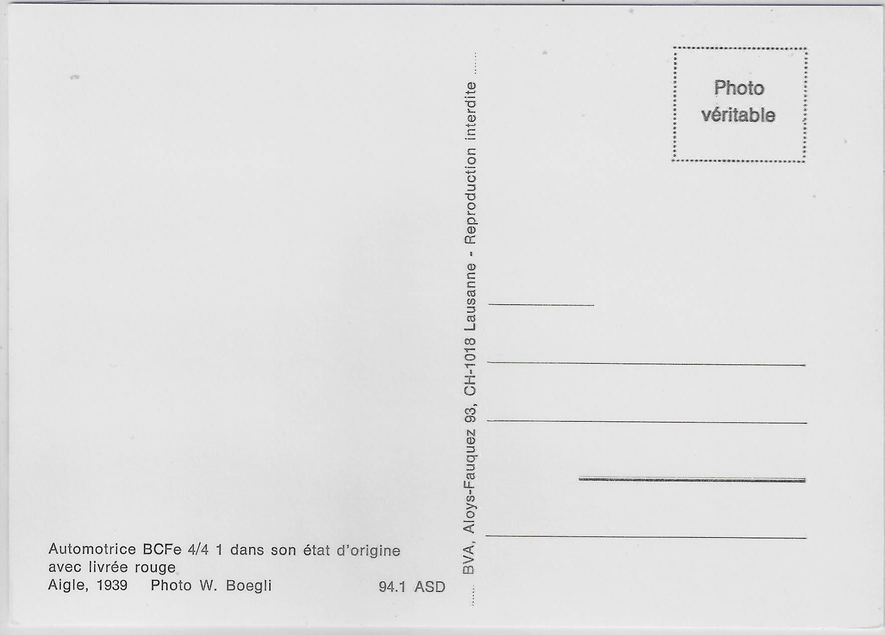 Cartoline postali: ASD Aigle-Sepey-Diablerets - BCFe 4/4 1 – Antico da Ettingen venduto da Kartenplanet 1