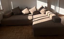 Ecksofa braun mit Kissen, gebraucht.