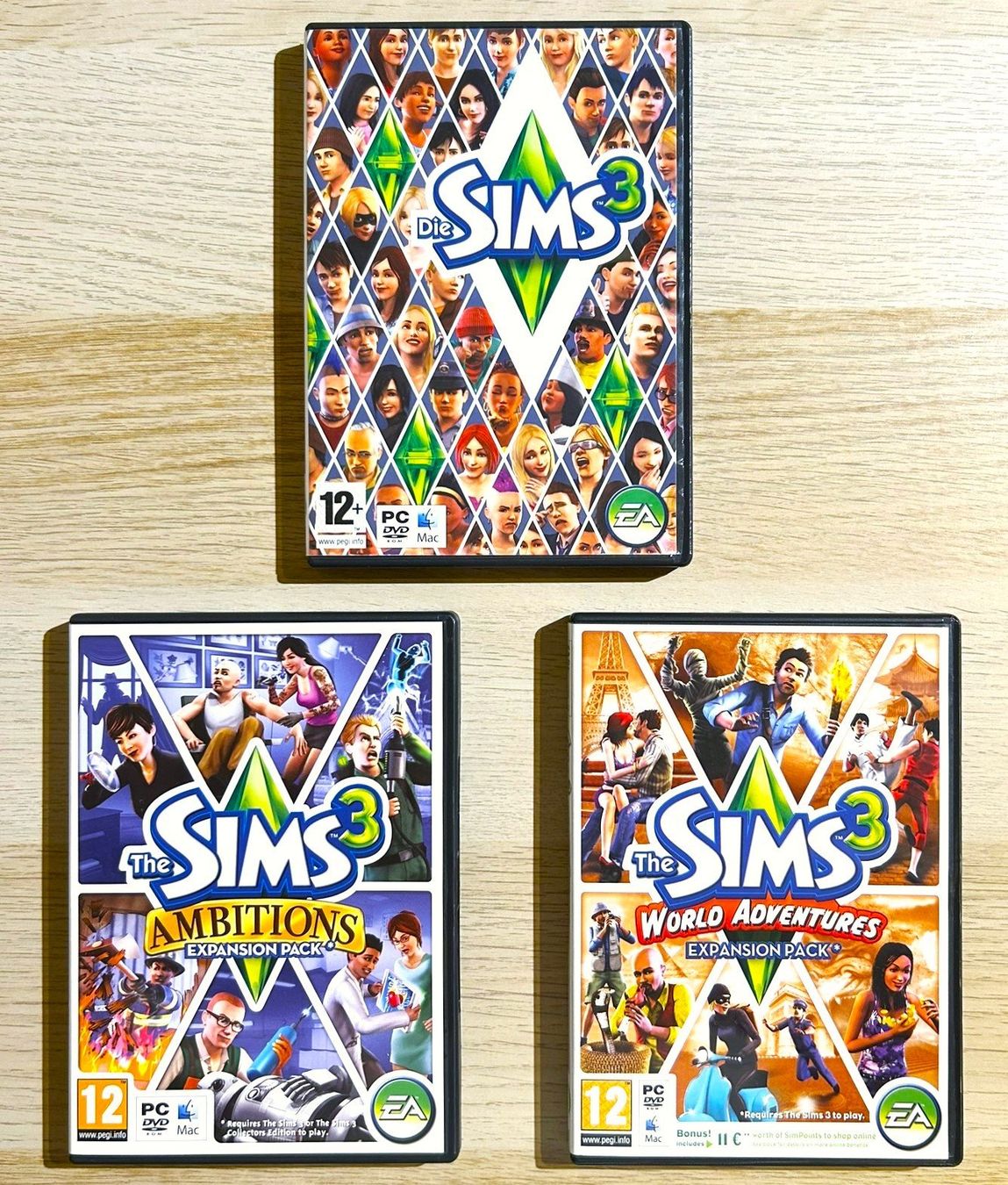 Microsoft Spiele: Die Sims 3 PC + Expansion Pack Ambitions + World Adventures – Gebraucht aus St. Gallen von Alpine.Arcade