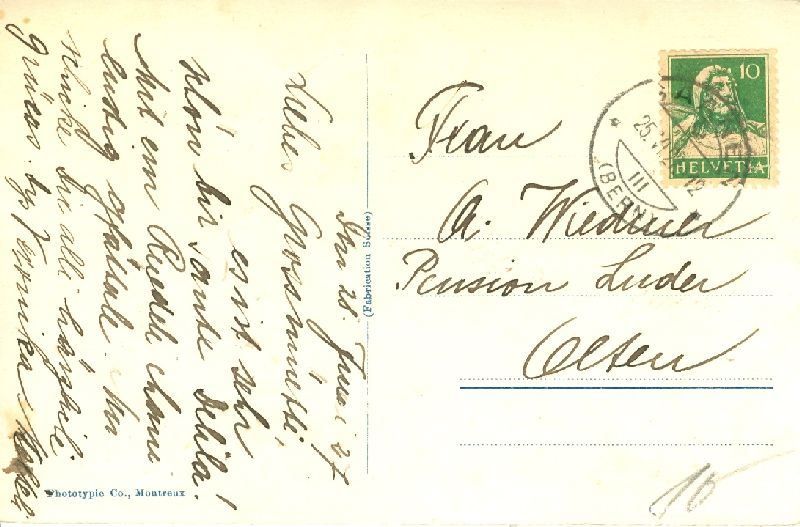 Cartoline postali: Saanen + 1927 – Usato da Emmenbrücke venduto da teestube 1