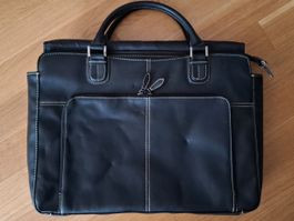 Laptop- + Akten-Tasche mit Tragriemen und Fächli
