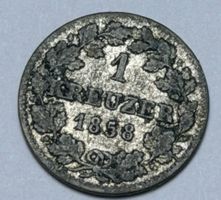 Pièce de monnaie 1 Kreuzer Bavière 1858 état usagé