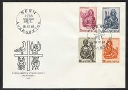 1961, 381-384, Serie auf illustriertem + unadr. FDC (15820)