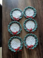 Lot de 6 dessous de verre en crochet fait main multicolore