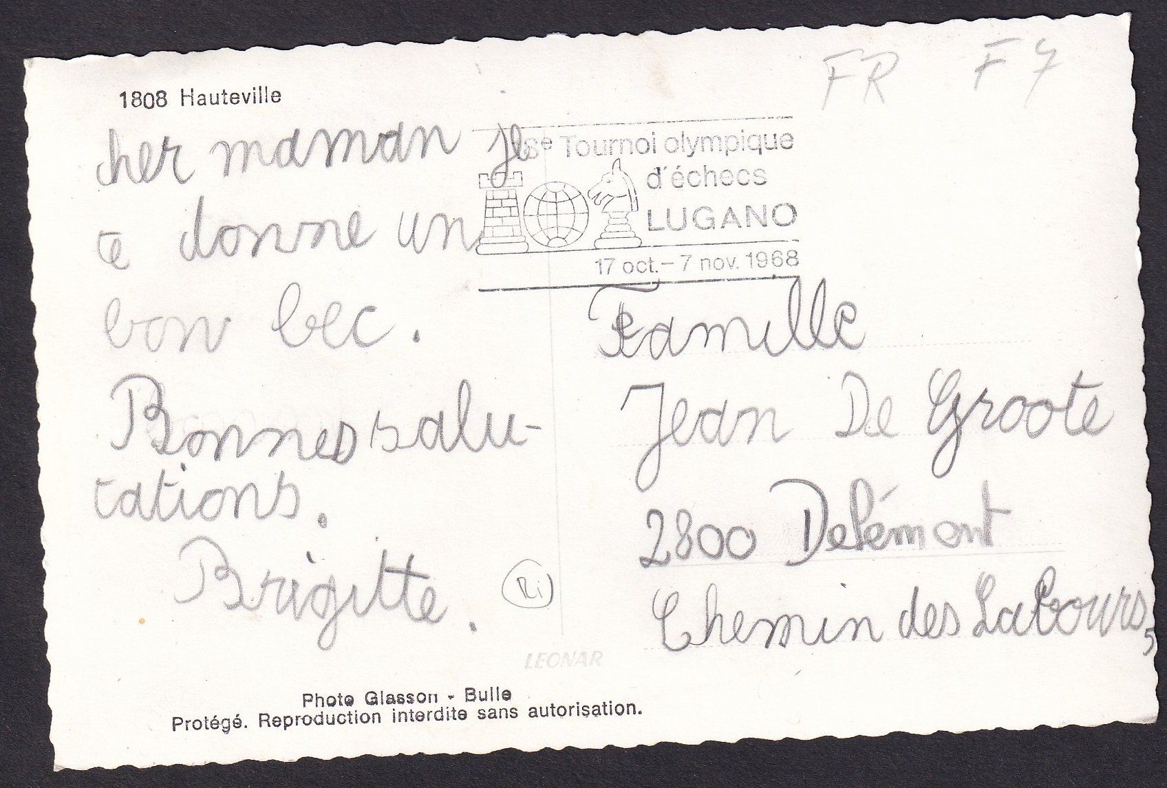 Cartoline postali: Hauteville Dorfansicht – Usato da Olten venduto da clotaldi 1