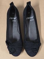 Jana Soft Line Ballerinas - 36 - Schwarz mit Zierschleife