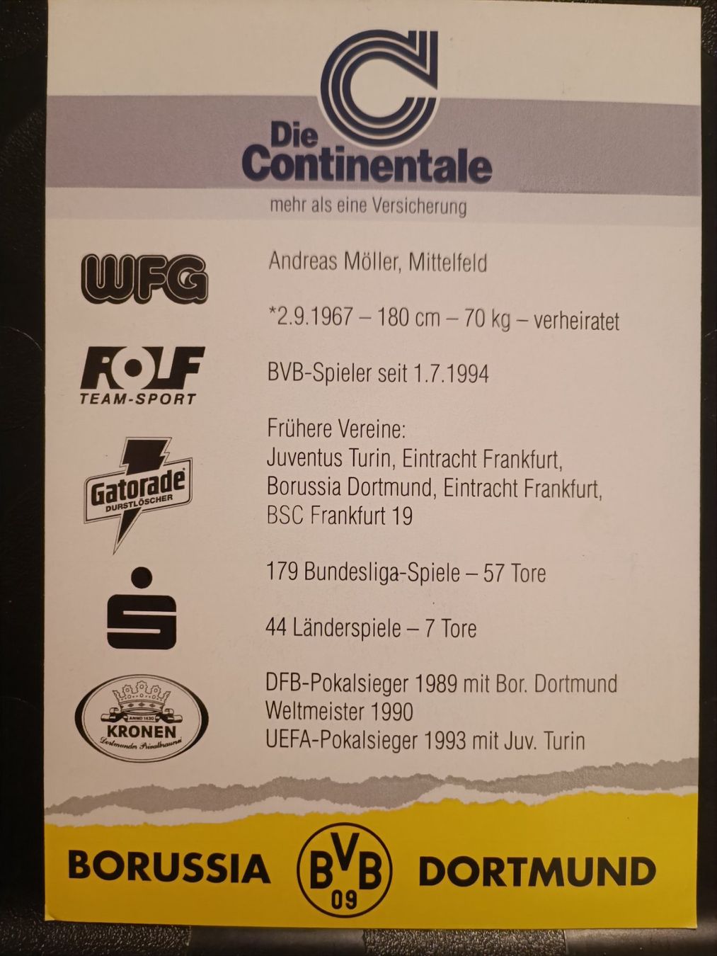 Autogramme: Andreas Möller - BVB / Borussia Dortmund - Handsigniert – Gebraucht aus Menziken von Artographs 1