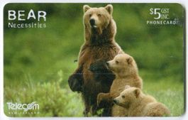 Telefonkarte "Braunbär". Neuseeland