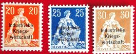 Schweiz 1918 – I.K.W. Dienstmarken 3M. Helvetia (*)